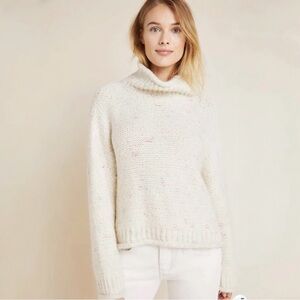 by Anthropologie Charlotte Confetti Alpaca Blend Turtleneck Sweater XL Knit